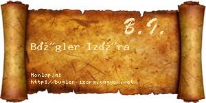Bügler Izóra névjegykártya